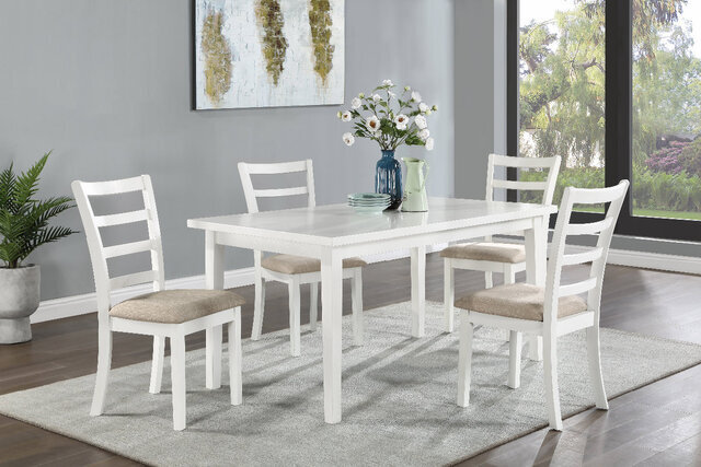 Emma Fixed Top Table: White - Donald Choi Home